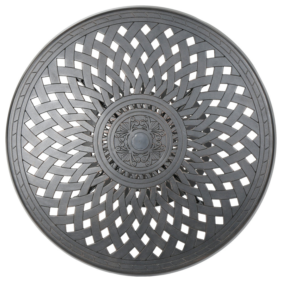 GDF Studio Arianna Outdoor Aluminum Bar Set With Patina Copper Finish, 5 Piece Set