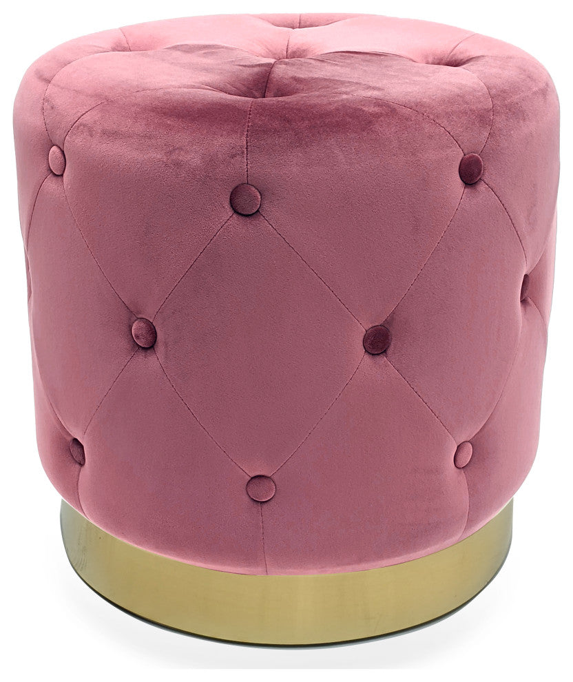 Rose Velvet Stool