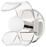 Ora 1-Light Bath Bracket, Polished Nickel, Clear Acrylic, Opal Glass