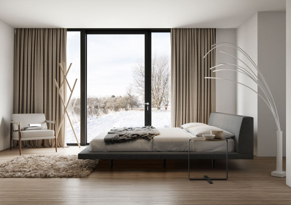 Jane Bed, Carbon Gray Fabric, Queen