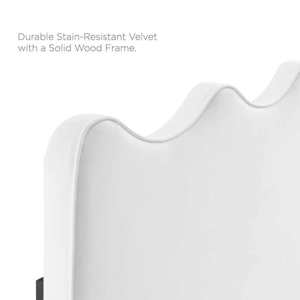Current Performance Velvet Queen Platform Bed, White