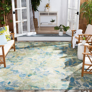 Safavieh Barbados Collection Indoor-Outdoor BAR594 Rug, Blue/Ivory, 8'x10'5"