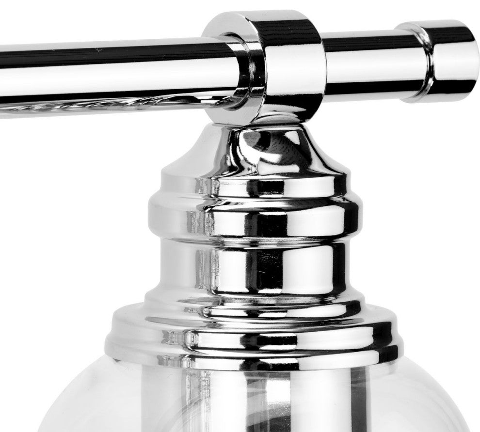 Ambrose Collection 29" 4-Light Polished Chrome Clear Glass Bath Vanity Light
