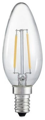 2W E12 Candelabra Base LED Light Bulb, 3 Pack