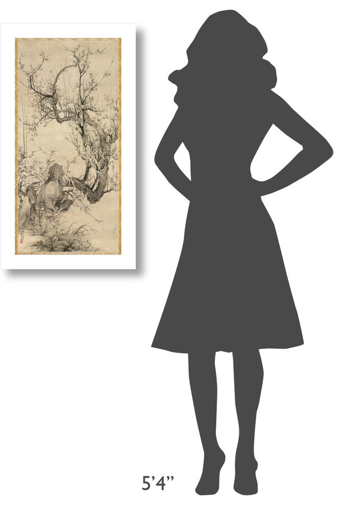 "Plums, Bamboo and Orchid, 1834" Paper Print by Yamamoto Baiitsu, 17"x32"