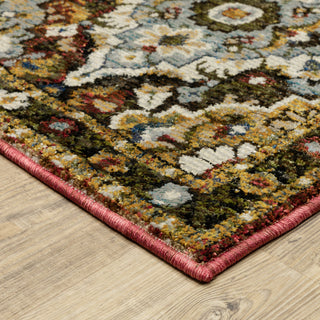 Adeline Traditional Panel Medallions Red/ Multi Area Rug 7'10" x 10'10"