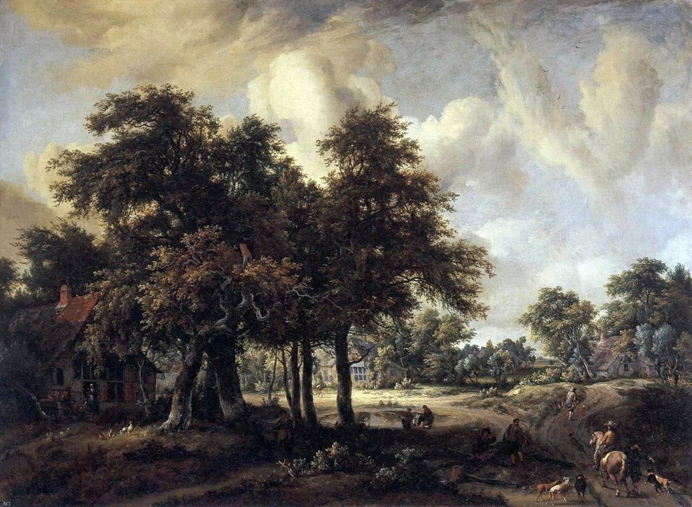 Meyndert Hobbema Wooded Landscape With Cottages Wall Decal