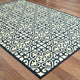 Martinique Intricate Lattice Ivory/ Navy Indoor/Outdoor Area Rug, 6'7"x9'6"