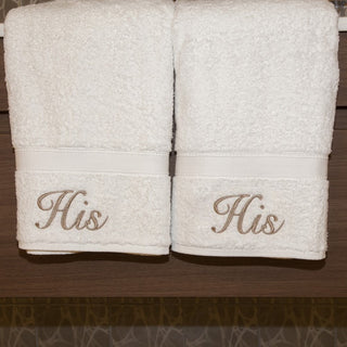 His and His Hand Towels, Set of 2
