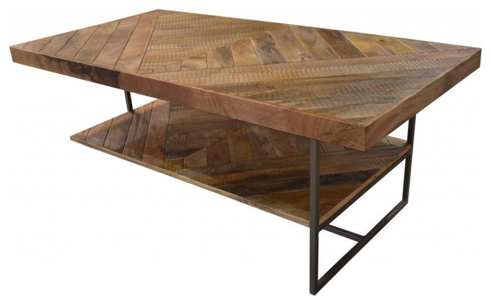 Rectangular Wooden Coffee Table With Storage