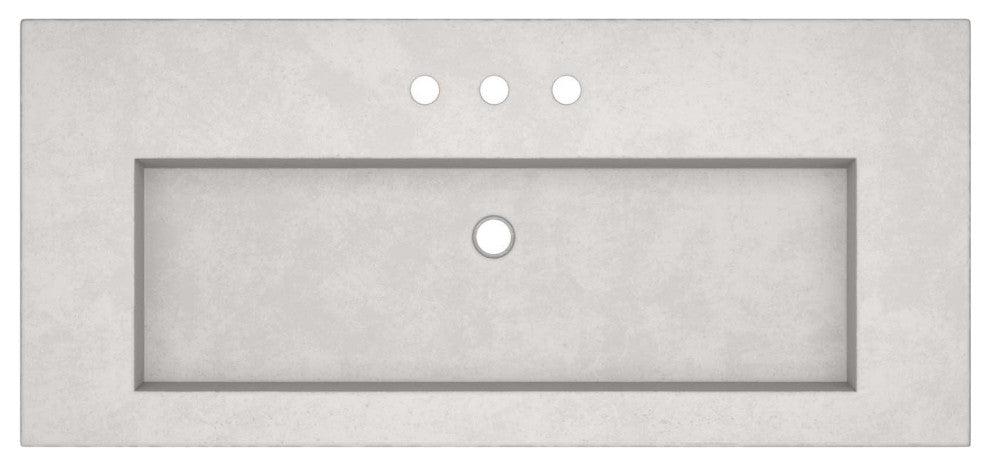 48" Capistrano Vanity Top with Integral Sink, Ash, 8" Widespread Faucet Holes