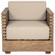Vivid Outdoor Patio Chair, Light Eucalyptus Wood With Taupe Olefin Cushions