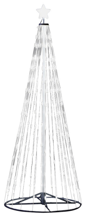 Outdoor Warm White LED Cone Tree With Collapsible Base and Wireless Remote, 12 F