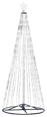 Outdoor Warm White LED Cone Tree With Collapsible Base and Wireless Remote, 12 F