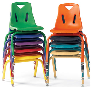 Berries Stacking Chair with Powder-Coated Legs - 12" Ht - Camel
