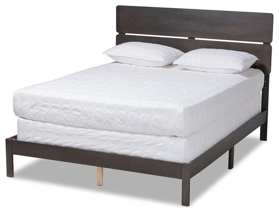Baxton Studio Anthony Dark Gray Oak Finished Wood King Size Panel Bed