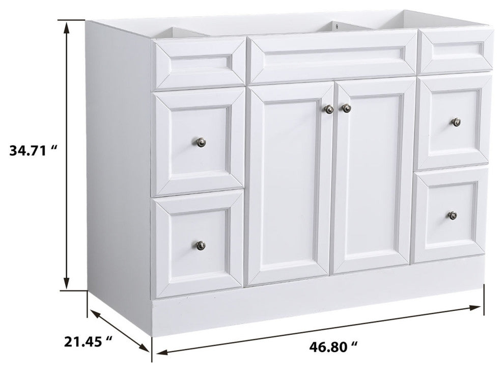 47 Inch Wood Freestanding Bathroom Vanity Base with Drawers