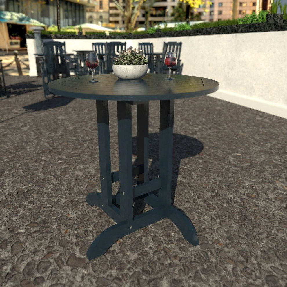Sequoia 36" Round Counter Bistro Dining Table, Federal Blue