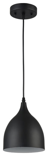 Chloe Lighting Walter Industrial Style 1-Light Ceiling Pendant, 7", Matt Black