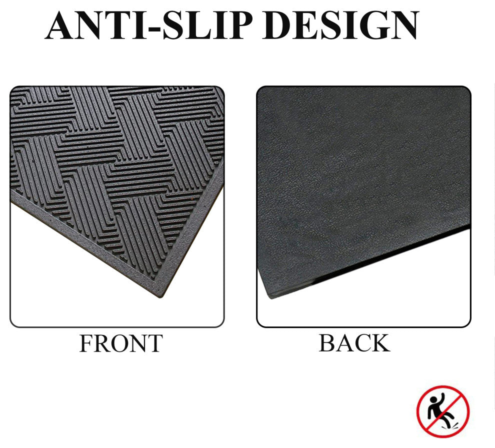 Natural Rubber Checkered 24"x36" Tapered Edge Scraper Doormat