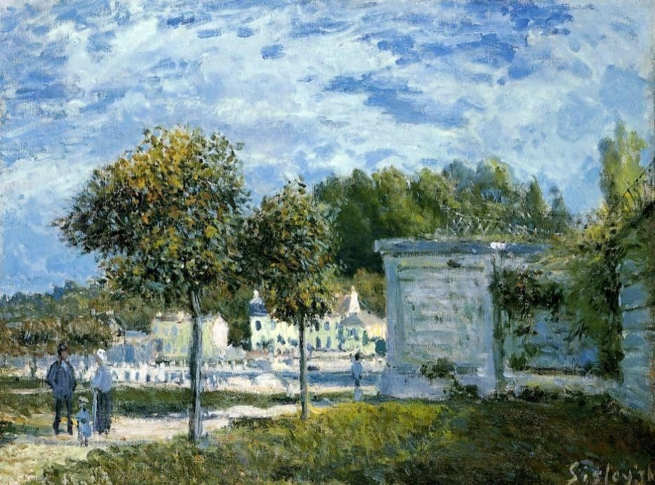 Alfred Sisley The Watering Place at Marly, 21"x28" Wall Decal
