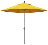 9' Grey Collar Tilt Lift Fiberglass Rib Aluminum Umbrella, Olefin, Lemon