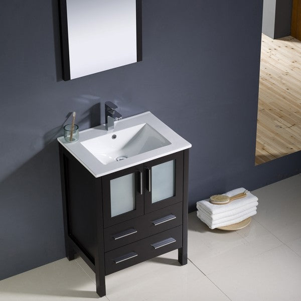 Fresca Torino 24" Espresso Modern Bathroom Vanity With Integrated Sink