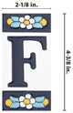 Sevillano Flora Letters 2-1/8 in. x 4-3/8 in. Ceramic Wall Tile, F