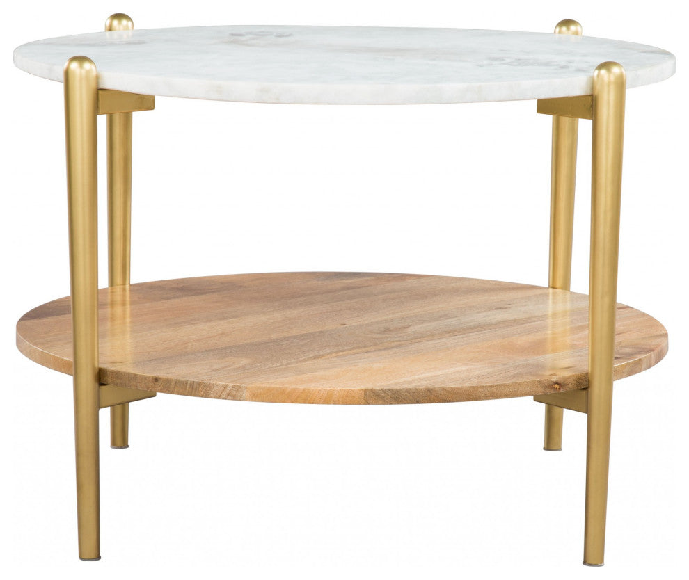 White and Gold Marble Top Table