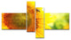 Sunflower Blooming on Field, Large Animal Canvas Art Print, 60"x32", 4 panels