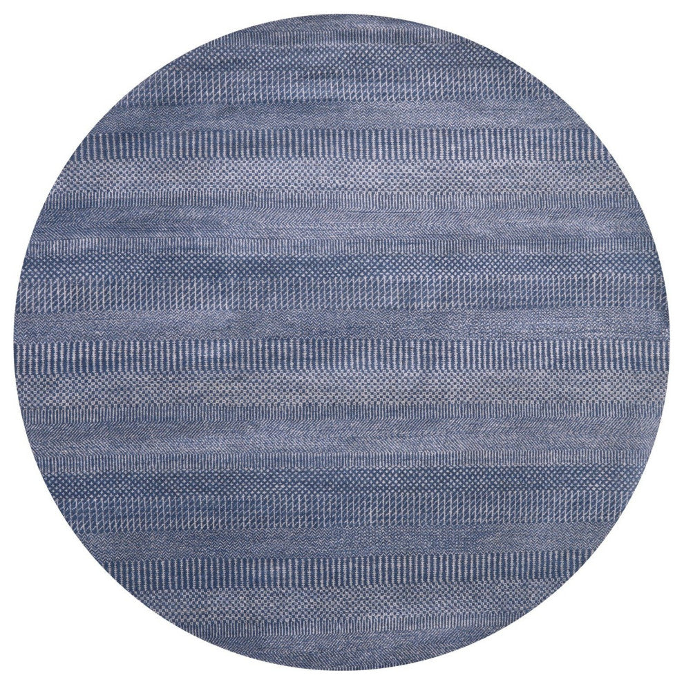 6' Round Handmade Wool and Silk Savannah Grass Rug Q11475