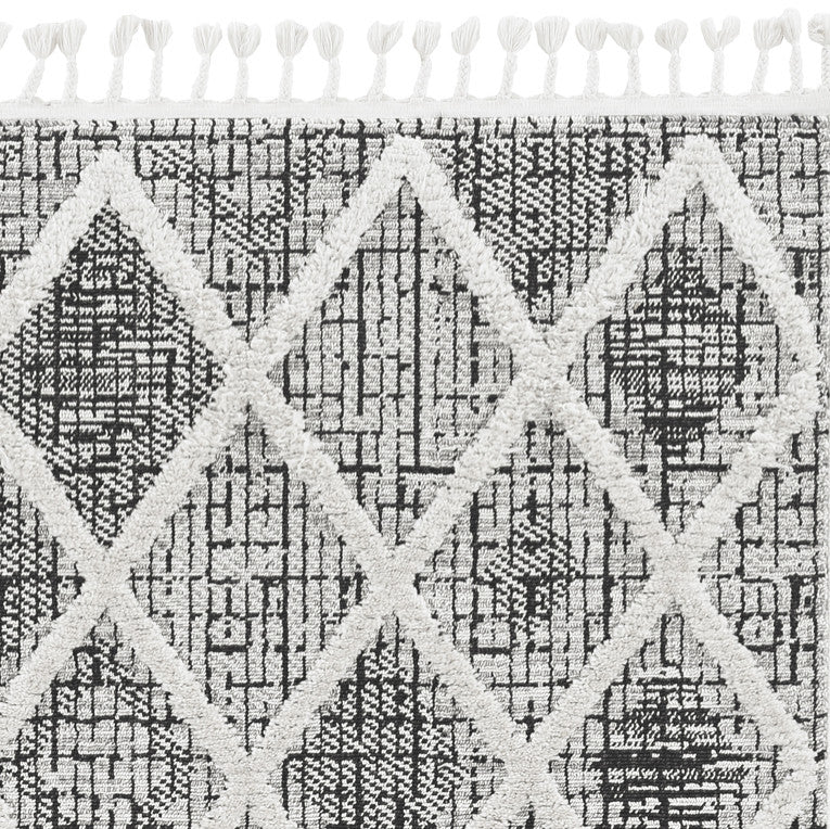 HomeRoots 105" X 156" Charcoal Polyester Rug