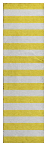 Premium Machine Washable Mayfield AMF528 Yellow 2'3" x 7'6" Runner Rug
