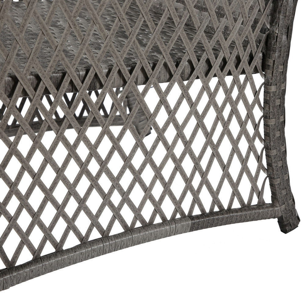 WestinTrends 4PC Outdoor Woven Rattan Wicker Conversation Set Patio Furniture, Navy