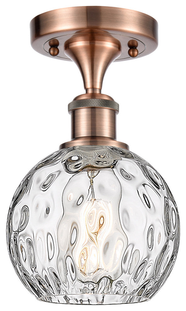 Innovations 516-1C-AC-G1215-6 1-Light Semi-Flush Mount, Antique Copper
