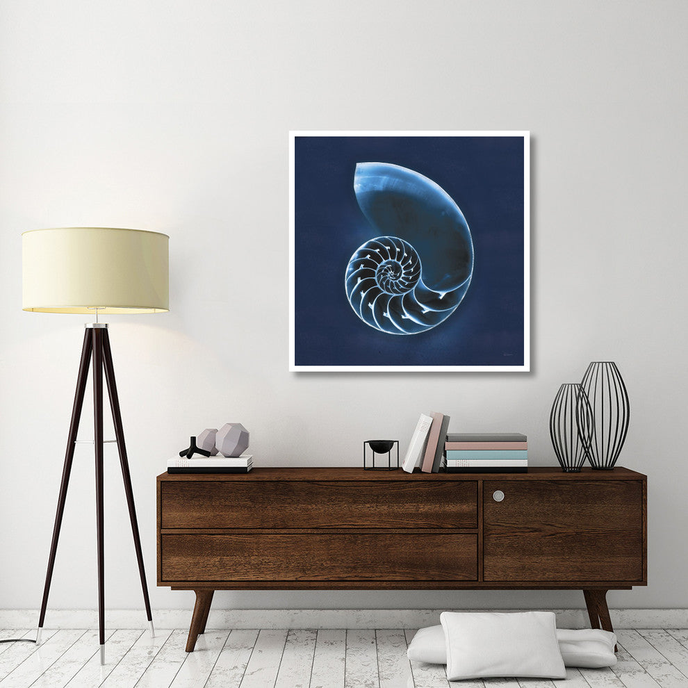 "Cyanotype Sea II" Digital Paper Print by Sue Schlabach, 42"x42"
