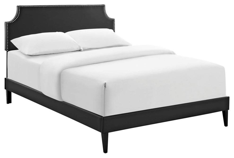 Modway Corene Full Platform Bed With Squared Tapered Legs, Black
