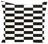 Stair Stepping Stripes Print Pillow, Black, 20"x20"