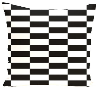 Stair Stepping Stripes Print Pillow, Black, 20"x20"