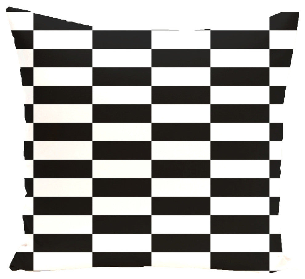 Stair Stepping Stripes Print Pillow, Black, 20"x20"