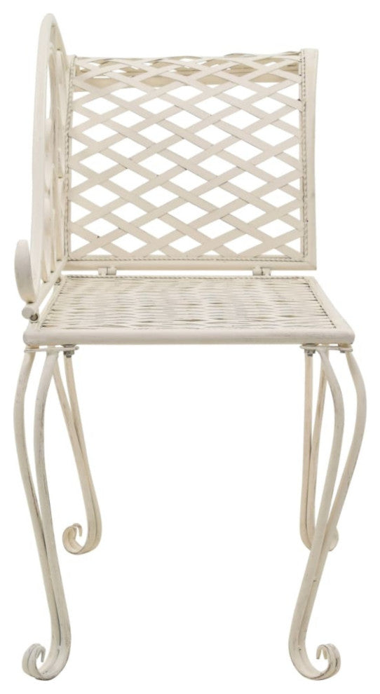 vidaXL Garden Chaise Lounge 50.4" Metal Antique White