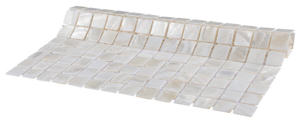 Conchella Square White Natural Shell Wall Tile