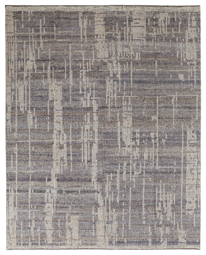 Weave & Wander Rheed Wool Rug, Gray/Blue/Ivory, 2ft x 3ft Rug