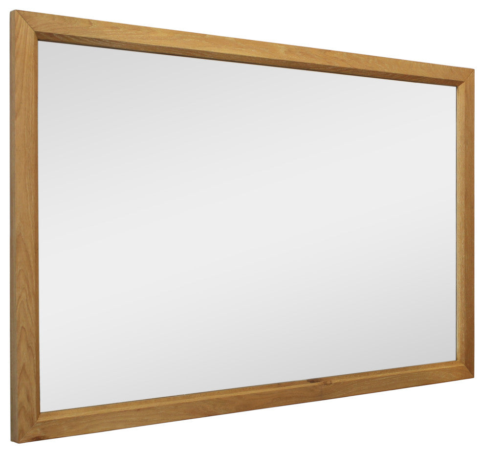 Sarasota 60" Mirror With an Oak Wood Frame, Natural Finish