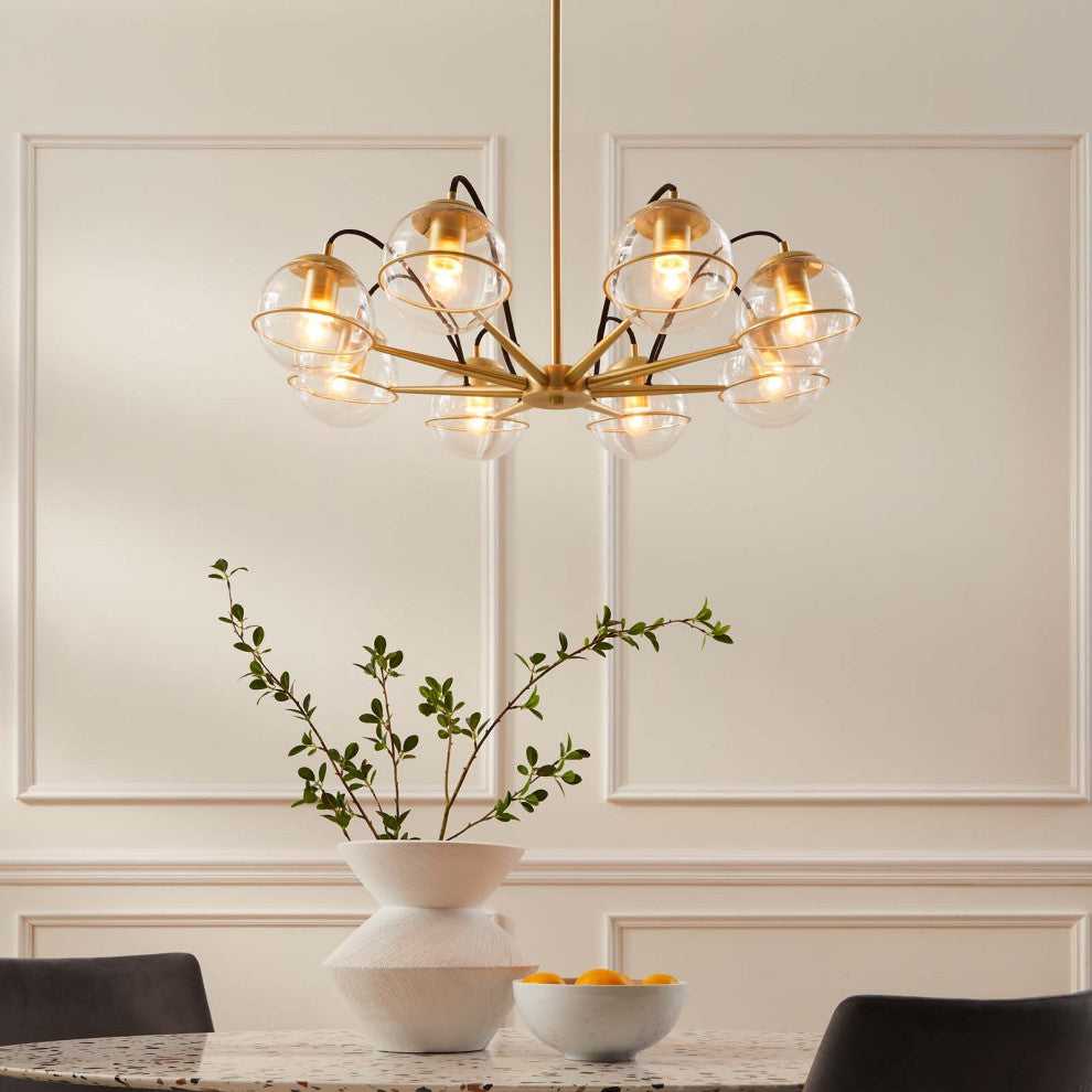 Hanna 8-Light Chandelier Clear Gold