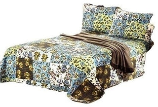 Mystical Autumn Leaves Reversible Bedspread Quilt Set, Queen
