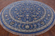 10' Round Persian Nain Handmade Wool and Silk Rug Q6396