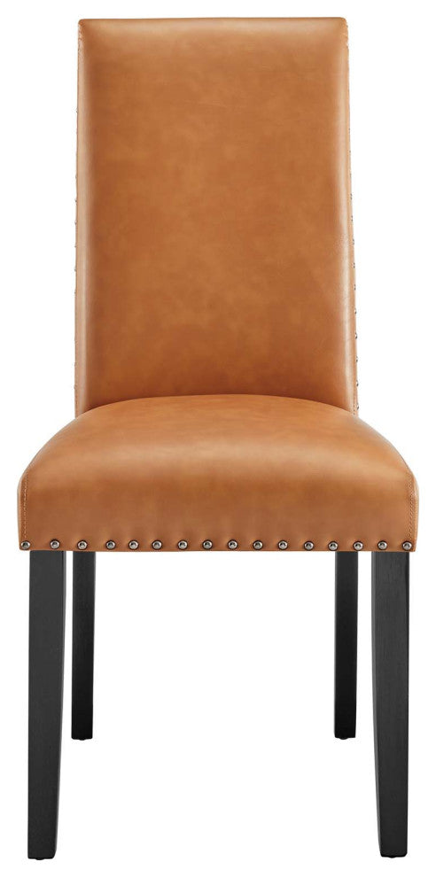Parcel Dining Faux Leather Side Chair, Tan