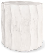 Wave Accent Table, Short, Short Ivory White