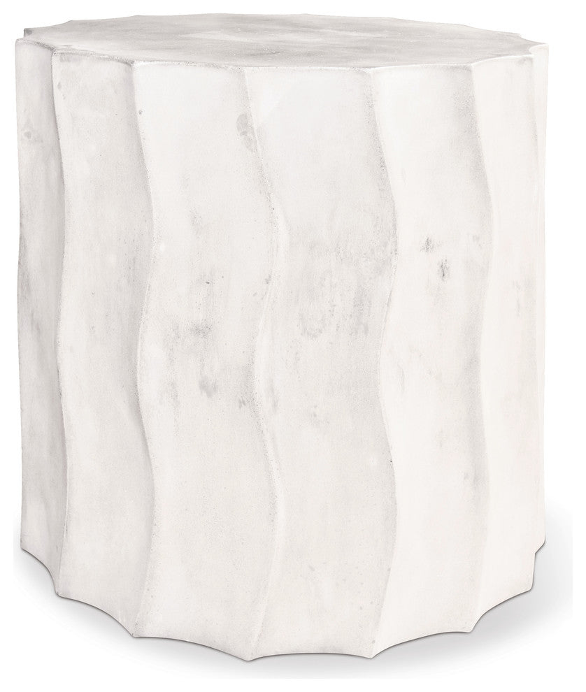 Wave Accent Table, Short, Short Ivory White